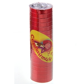 Серпантин, набор 18 катушек, блестящий, цвет красный в Донецке