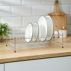 Сушилка для посуды с поддоном «Мини», 37×22×15 см, нержавеющая сталь
