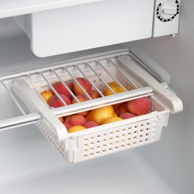 Органайзер для холодильника раздвижной 19,7х20х7,7см "Лофт", цвет белый