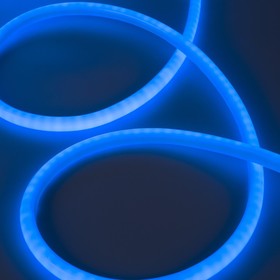 Гибкий неон Luazon Lighting 16 мм круглый, IP65, 11 м, SMD2835, 120 LED/м, 220 В, свечение синее