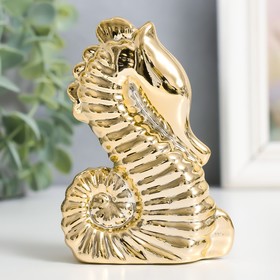 Сувенир керамика ′Морской конёк′ золото 3,3х6,7х9,8 см в Донецке