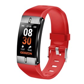 Фитнес-браслет Geozon Fit Plus G-SM14RED, уведомление, пульс, шагомер, тренировки, красный 9463381