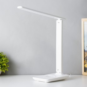 Настольная лампа 8Вт 450лм 3000-6000К к-1,2м подставка для телефона белый