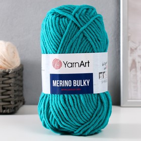 Пряжа "Merino bulky" 25% шерсть 75% акрил 100м/100гр (11448 изумруд) 9464927