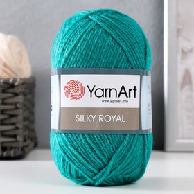 Пряжа "Silky Royal" 65% мерин.шерсть, 35% иск.шелк 140м/50г (439 изумруд) 9465051