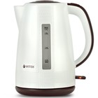 Чайник электрический Vitek VT-7055 W, пластик, 1.7 л, 2150 Вт, бело-коричневый - фото 7028609