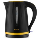 Чайник электрический Vitek VT-1168BK, пластик, 1.7 л, 2200 Вт, черно/желтый - фото 6184724