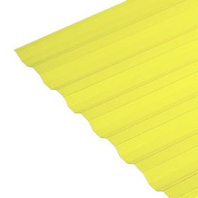 Поликарбонат монолитный, кровельный, трапеция 0.8 мм, 2 × 1,05 м, жёлтый