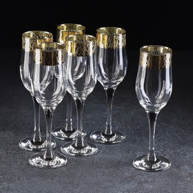 Набор бокалов для шампанского «Флора», 200 мл, 6 шт
