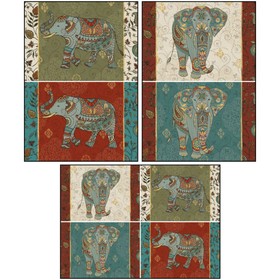 Набор декупажных карт 3 шт «Слоны»
