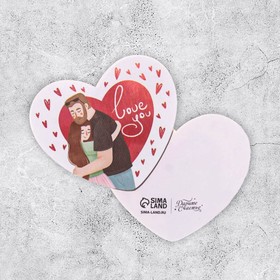 Открытка-валентинка ′Love you′ пара, 7,1 × 6,1 см в Донецке