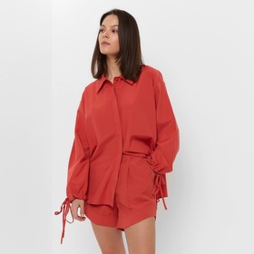 Комплект женский (блузка, шорты) MINAKU: Casual Collection цвет красный, р-р 48