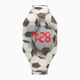 Часы наручные электронные, детские, "Футбольные", ремешок l-23.5 см