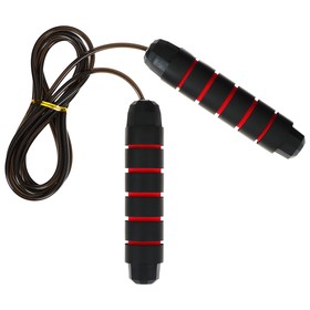 Скакалка для фитнеса скоростная с подшипником 280 см, цвет чёрный/красный