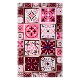 Махровое полотенце «Плитка» размер, 30x50 см, цвет розовый