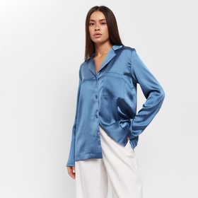 Блуза женская шелковая MIST: Classic Collection р. 44, цвет синий