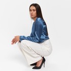 Блуза женская с драпировкой MIST: Classic Collection р. 48, цвет синий - фото 802932154