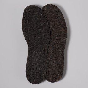 Стельки для обуви, универсальные, грубошерстный войлок, толщина 3 мм, 44-50 р-р, пара, цвет чёрный