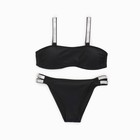 Купальник женский раздельный MINAKU со стразами цвет чёрный, размер 42 - фото 803031188