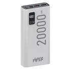 Внешний аккумулятор Hiper EP 20000, 20000 мАч, 3A, 2 USB, QC, PD, дисплей, белый - фото 7528767