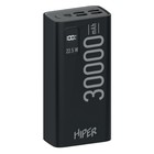 Внешний аккумулятор Hiper EP 30000, 30000 мАч, 3A, 4 USB, QC, PD, дисплей, черный - фото 7528776