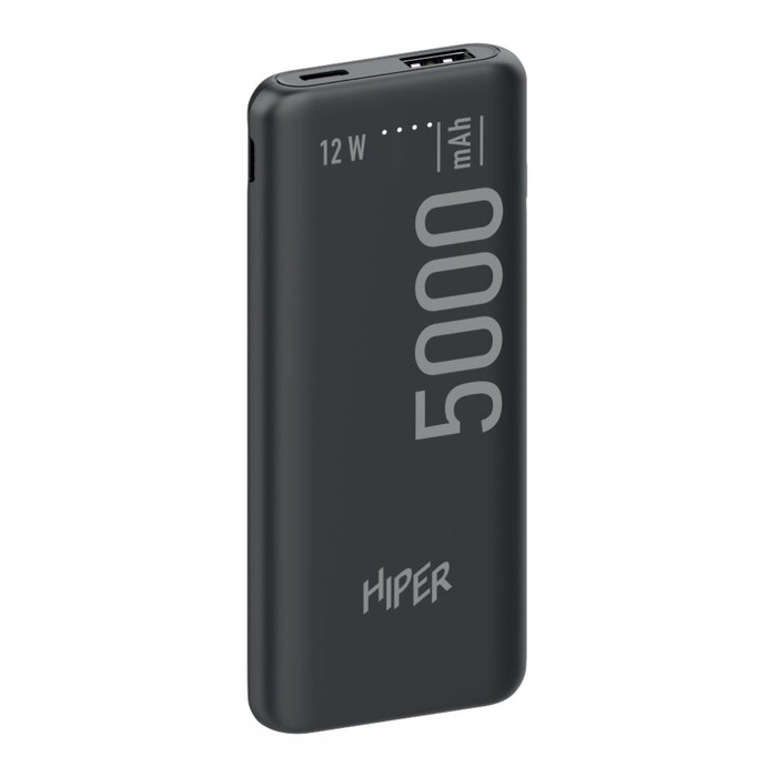 Внешний аккумулятор Hiper PSL5000, 5000 мАч, 2.1 A, 1 USB, черный - фото 7528796