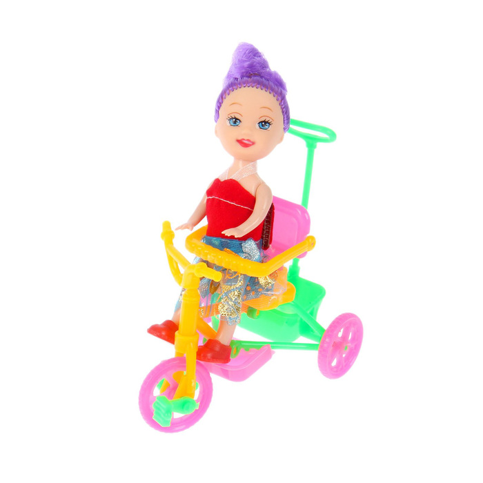 Кукла малышка «Валентина» на велосипеде, МИКС - фото 78298