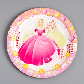Тарелка одноразовая ′Принцесса′ ламинированная, картон, 18 см в Донецке