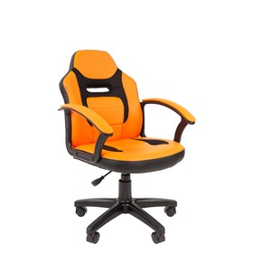 Кресло детское "Chairman Kids" 110 экокожа, черное/оранжевое