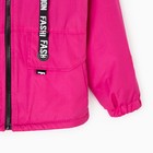 Куртка (ветровка) на флисе для девочки, цвет малиновый, рост 116-122 см - фото 802992955