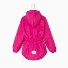 Куртка (ветровка) на флисе для девочки, цвет малиновый, рост 116-122 см - фото 802992957