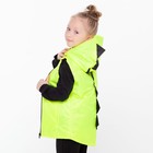 Жилетка с капюшоном детская, цвет салатовый, рост 116-122 см - фото 802993097
