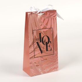 Картонный пакет «Любовь», с лентой, 25 х 13 х 7 см