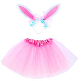 Карнавальный набор «Зайка» 2 предмета: юбка, ободок, цвет розовый