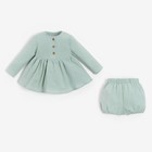 Комплект для девочки (туника, шорты) MINAKU цвет зелёный, рост 74-80 см - фото 6278707
