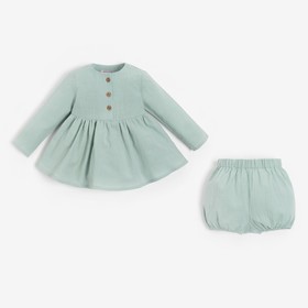 Комплект для девочки (туника, шорты) MINAKU цвет зелёный, рост 74-80 см