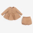 Комплект для девочки (туника, шорты) MINAKU цвет бежевый, рост 86-92 см - фото 6278747
