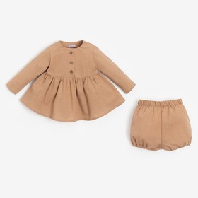 Комплект для девочки (туника, шорты) MINAKU цвет бежевый, рост 86-92 см