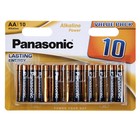 Батарейка алкалиновая Panasonic Alkaline Power, AA, R06-10BL, 1.5В, блистер, 10 шт. 9528115 - фото 6935834