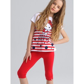 Комплект для девочки Hello Kitty: футболка, леггинсы, рост 134 см