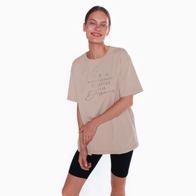Футболка женская, цвет бежевый, размер ONE SIZE (42-46)