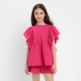 Комплект для девочки (блузка, шорты) MINAKU цвет фуксия, рост 146