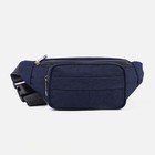 Поясная сумка на молнии, 2 наружных кармана, цвет синий - фото 6476809