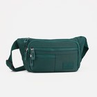 Поясная сумка на молнии, 2 наружных кармана, цвет зелёный - фото 6462690