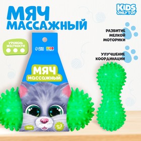 Мяч массажный «Котик», двойной, цвет зелёный в Донецке