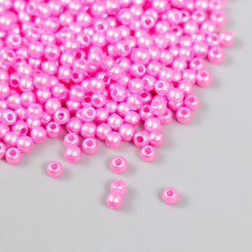Набор бусин "Рукоделие" пластик, диаметр 3 мм, 25 гр, ярко-розовый