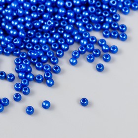 Набор бусин "Рукоделие" пластик, диаметр 3 мм, 25 гр, королевский синий