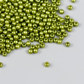 Набор бусин "Рукоделие" пластик, диаметр 3 мм, 25 гр, болотно-зеленый