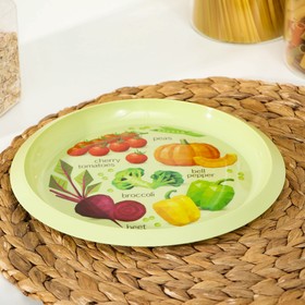 Тарелка плоская, d=21,5 см, цвет салатовый