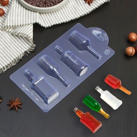 Форма для шоколада пластиковая «Алкогольный набор», 8,8×3,3×2 см, цвет прозрачный
